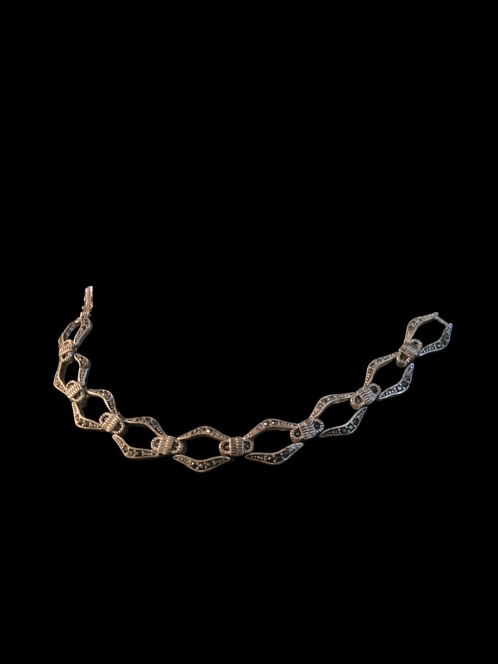 Silver-Tone and Black Bracelet